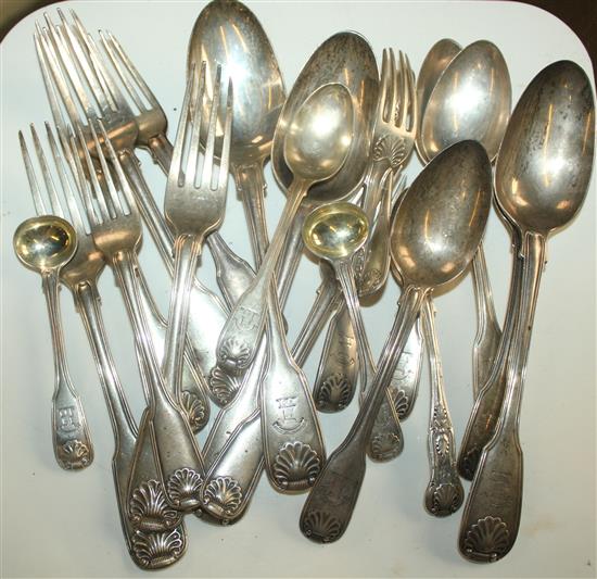 Qty of Victorian silver cutlery